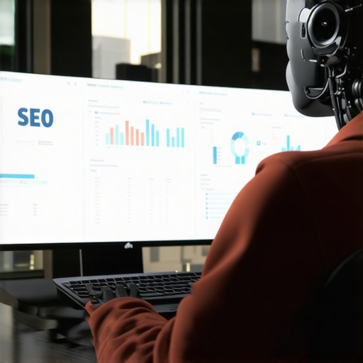 Modern SEO analyst using AI tools to optimize website performance.