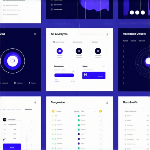 A digital dashboard illustrating AI-driven analytics and blockchain technology for branding.