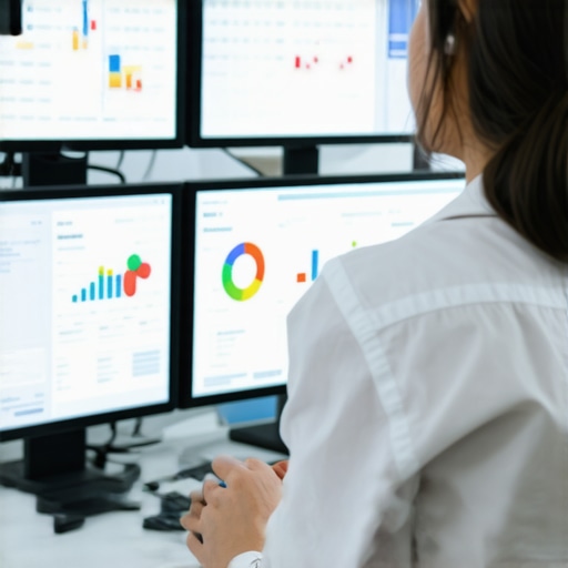 Marketer analyzing SEO and PPC data for strategy optimization.