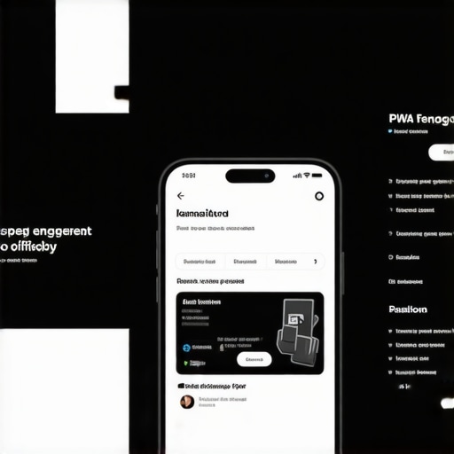 Modern Progressive Web App Interface Mobile device displaying a fast, engaging PWA website interface.