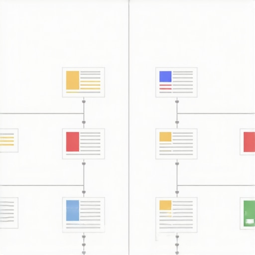 Diagram showing website hierarchy, breadcrumbs, and fast-loading pages for SEO