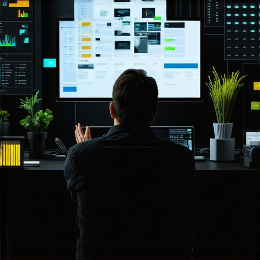 Web designer examining website trust signals and SEO structure