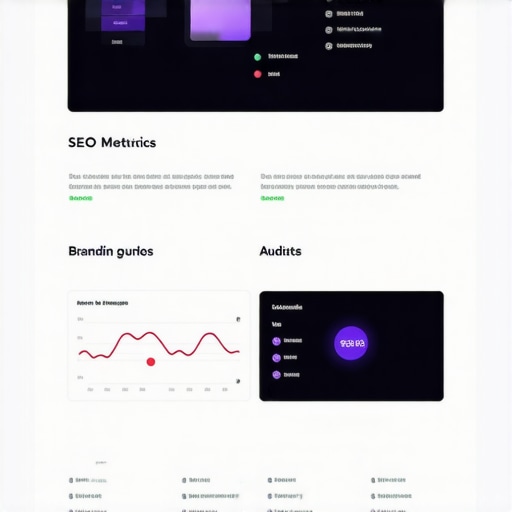 Screenshot of a website audit dashboard highlighting technical SEO and branding metrics.