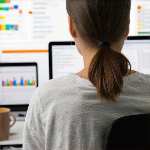 Person analyzing website performance metrics on a computer screen