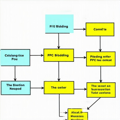 A detailed flowchart illustrating steps for optimizing PPC bidding strategies for better ROI.