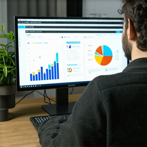 Person reviewing technical SEO data on a computer to improve website trust and rankings.