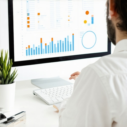 A digital marketer reviewing PPC analytics on multiple screens
