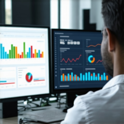 Person analyzing website metrics on screen for SEO and performance optimization.