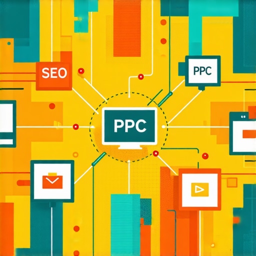 A graphic representing interconnected online marketing tools and strategies.