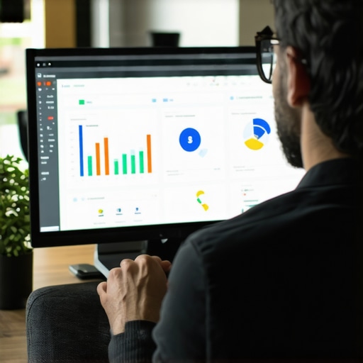 Person analyzing local SEO data on a computer