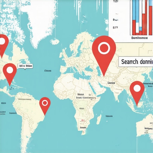 Map with multiple business pins showing local SEO success