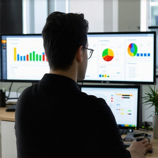 SEO Tools for Effective Website Maintenance A person monitoring website health using SEO software on multiple monitors