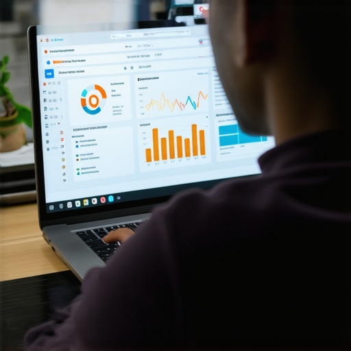Person reviewing website analytics on a laptop screen.