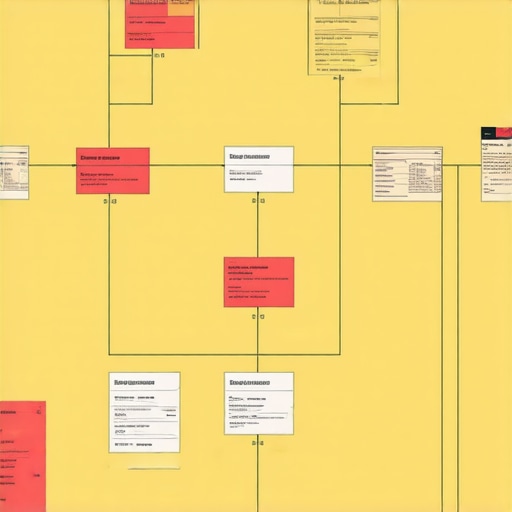 Diagram of website structure with sitemap, redirection flow, and internal linking pathways