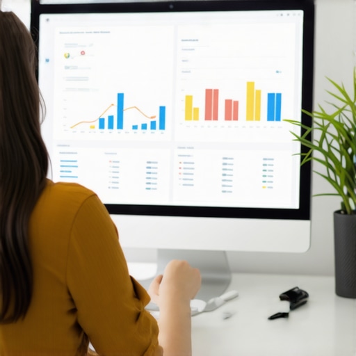 Person working on website analytics with SEO tools on a computer screen