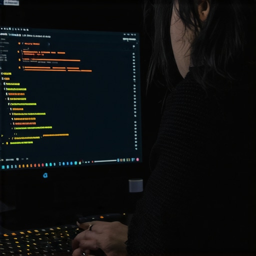 A person reviewing PPC search term report on a laptop with keywords highlighted