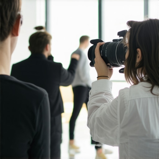 Team capturing genuine office moments for branding