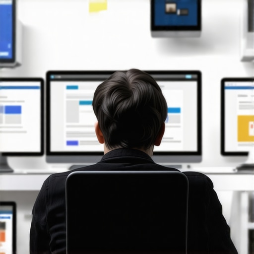 Developer using multiple devices to test website compatibility