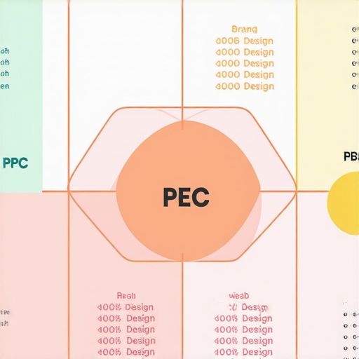 Diagram showing interconnected layers of branding, PPC, web design, and SEO strategies.