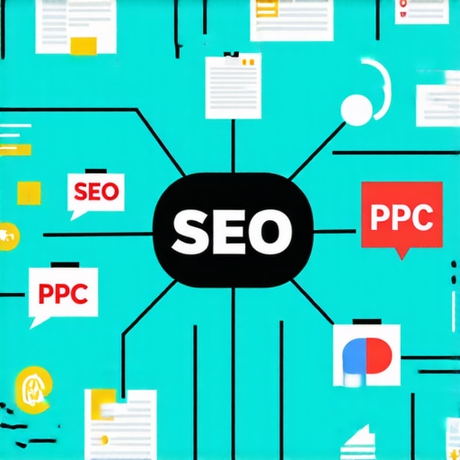 Diagram showing interconnected components of web design, SEO, PPC, and branding