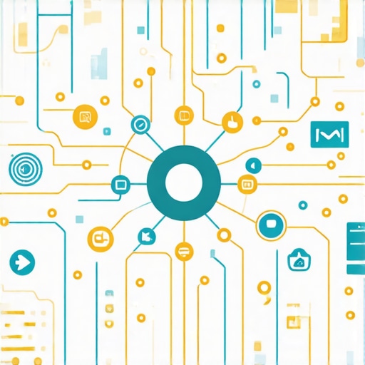 Visual diagram of interconnected digital marketing elements and analytics
