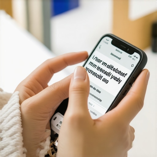 Person customizing font sizes on a mobile device to improve readability.