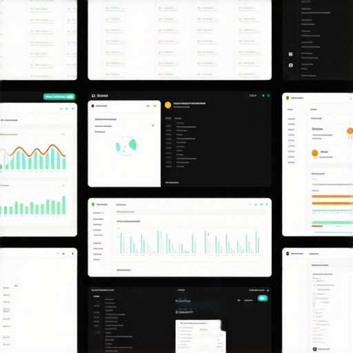 A multitasking digital workspace showing analytics, SEO, and web design interfaces