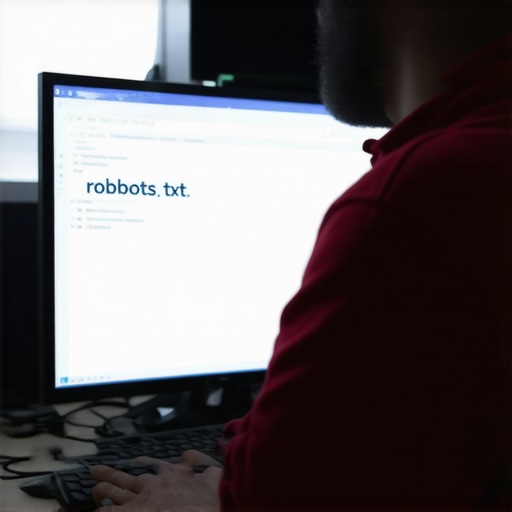 Developer editing robots.txt to improve website crawlability.