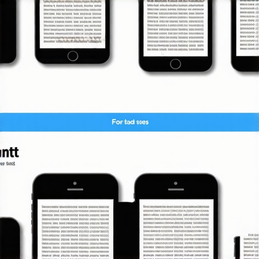 Comparison of font sizes on desktop, tablet, and mobile screens demonstrating accessibility best practices