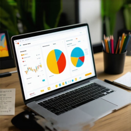 Laptop showing SEO and website analytics tools being used for site maintenance.