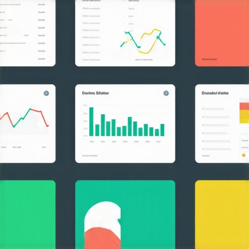 A digital dashboard displaying website analytics, SEO health, and campaign performance metrics