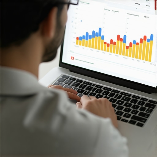 A person reviewing digital marketing analytics with CPC trend graphs.