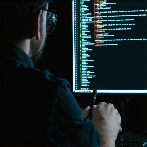 Technician reviewing website crawl errors and SEO data on a computer