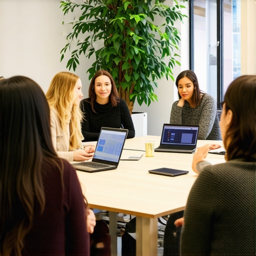 Team of professionals engaging with clients in a collaborative workspace