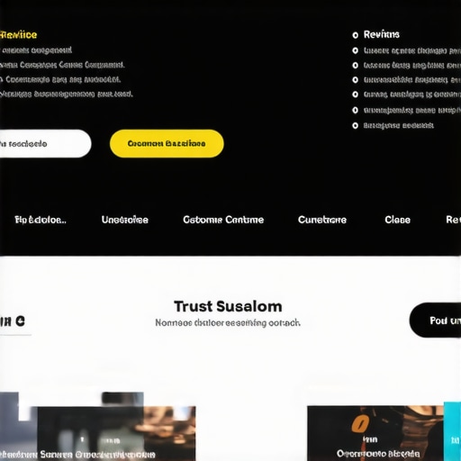 A well-designed website homepage highlighting trust signals like reviews and security badges.