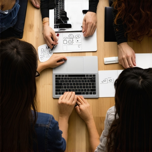 Building an Authentic Brand Voice Team brainstorming casual brand messaging strategy in modern office.
