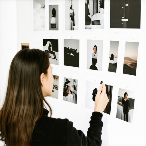 Designer selecting a high-quality website hero image that clearly conveys brand message.