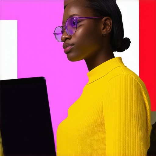 Contrast Analysis for Better Accessibility A person analyzing website color contrast using digital tools