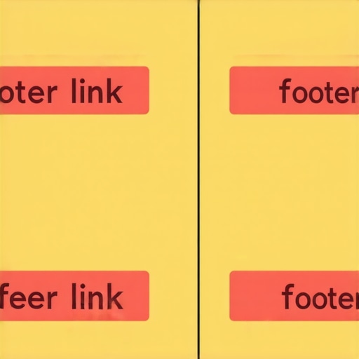 Effective Anchor Text Structure Diagram showing examples of well-optimized versus generic footer links with descriptive anchor text.