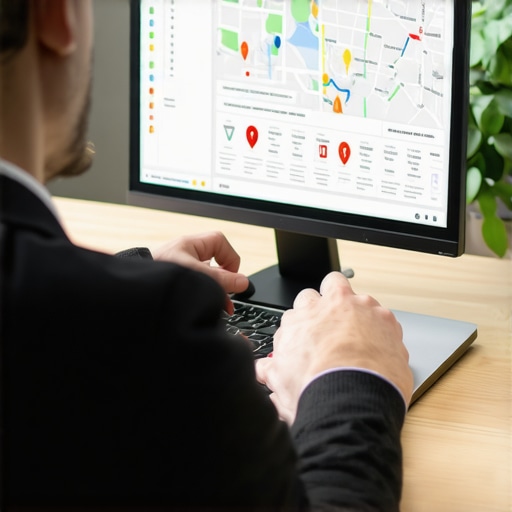 Local PPC Strategy for Small Business Business owner planning localized PPC campaigns using digital maps and analytics
