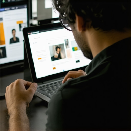 Developer adjusting mobile website layout across smartphones and tablets