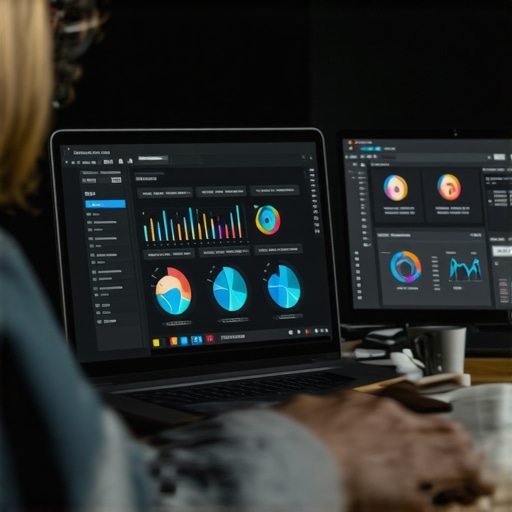 Developer analyzing website performance metrics on a laptop