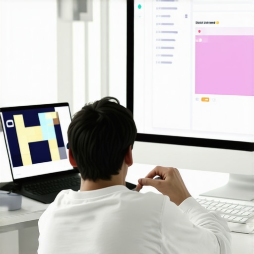 Web developer editing HTML to specify image sizes, ensuring layout stability during load