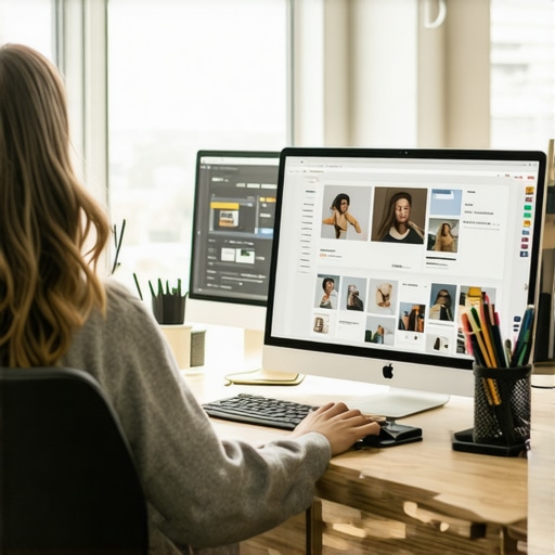 Optimizing Website Images for SEO Person adjusting image alt text and file names on a computer for better SEO