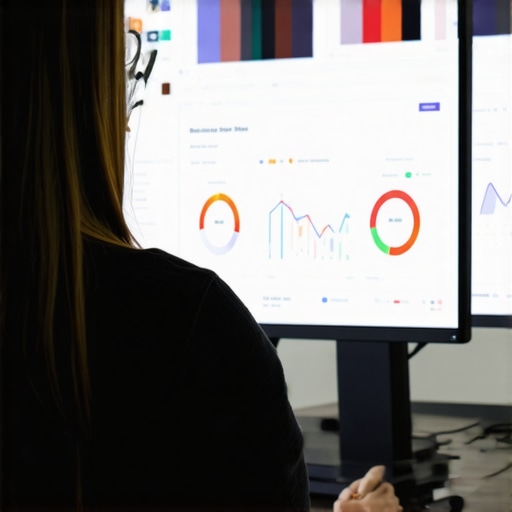 A person analyzing website data on a computer monitor for ongoing website health management.
