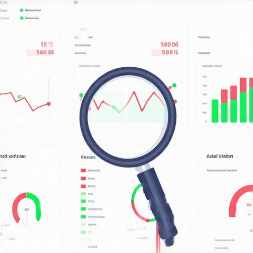 Close up of a digital marketing dashboard showing complex data and analytics