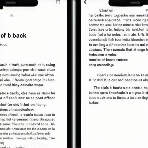 A visual demonstration of halation contrast glare on mobile versus optimized soft-contrast typography.