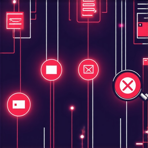 A digital visualization of a website sitemap and technical SEO errors.