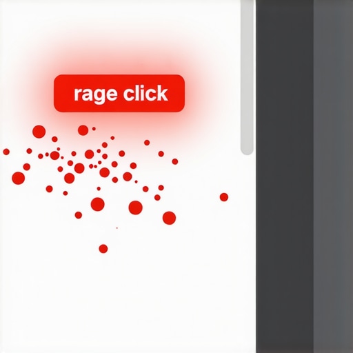 Heatmap showing rage clicks on a poorly optimized mobile website menu.