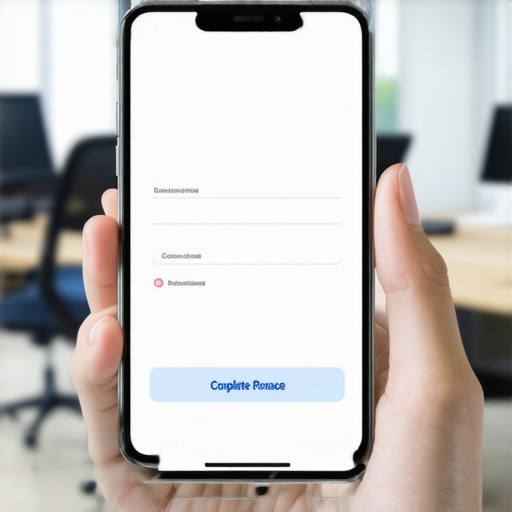 Close-up of a smartphone displaying a fast and efficient mobile checkout screen designed for one-handed use.